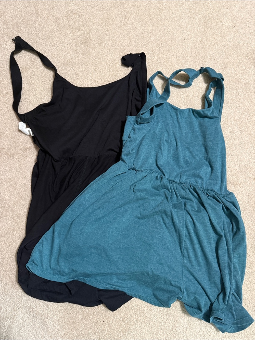 Halara Tank Romper Duo - Black & Teal